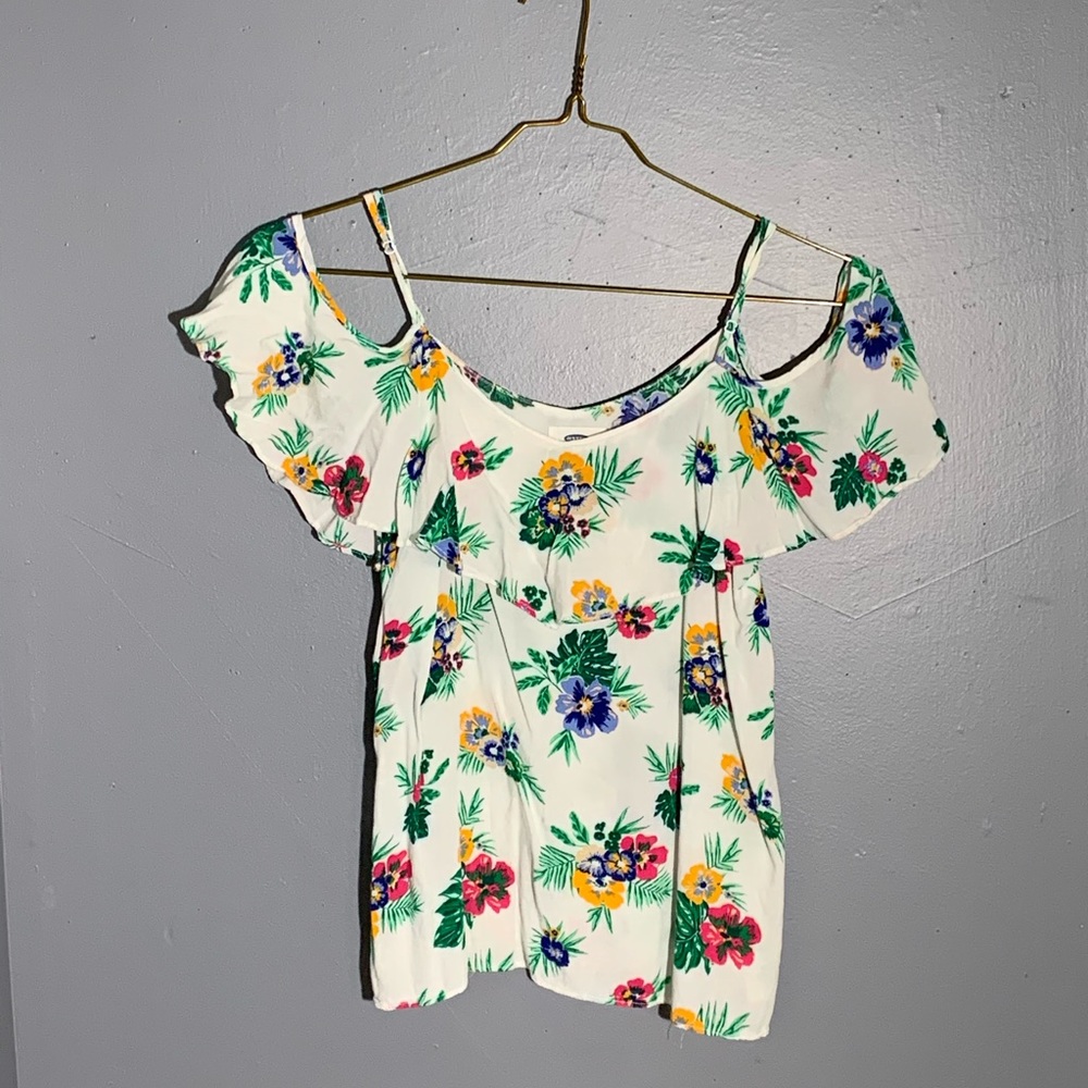 floral off the shoulder tank top